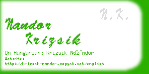 nandor krizsik business card